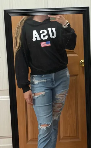 USA black hoodie thumbnail 1