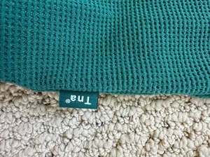TNA Aritzia Green Long Sleeve Top Crop Waffle S thumbnail 3