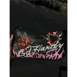 Ed Hardy shoulder crossbody Bag flaming heart and roses NWT thumbnail 2