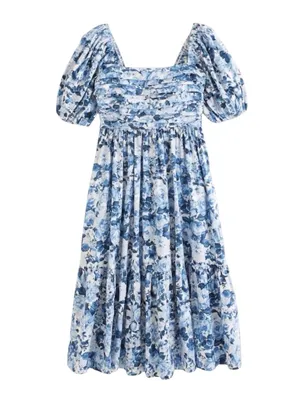 Abercrombie & Fitch Emerson Blue Floral Midi Dress Size XS thumbnail 2
