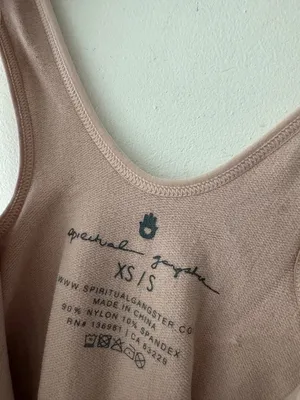Spiritual Gangster Light Pink Ribbed‎ Amor Crop Tank Lined Shelf Bra thumbnail 6