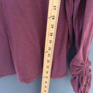 BKE Womens XL Burgundy‎ Slub Knit Grunge Fall Top Tie Cuff Long Sleeve Relaxed thumbnail 8