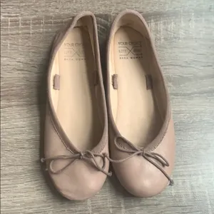 Zara | Leather Ballerina Flats Size 35 Baby Pink thumbnail 2