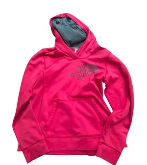 The North Face Womens Pink Graphic Logo Pullover Hoodie‎ Sweatshirt Size Large thumbnail 1