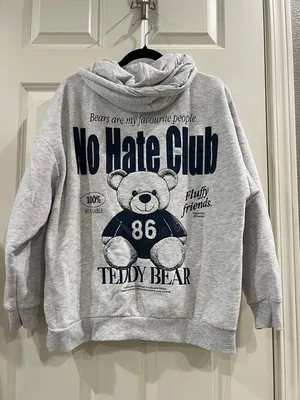 Stradivarius “Bears are my favorite people” hoodie size 8 thumbnail 3