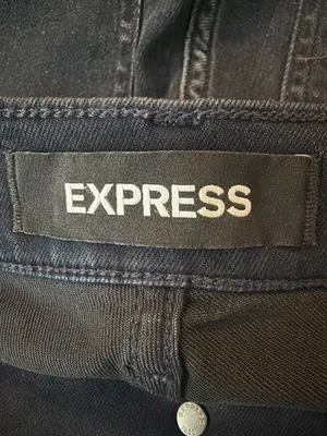 Express Barely Boot Mid Rise Supersoft Stretch + Jeans Dark Blue Denim Sz 00L thumbnail 4