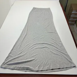 Riot Swim Lounge Ribbed Maxi Skirt Womens Size‎ Large Grey Gray Stretch Long thumbnail 9