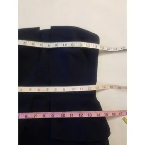 Banana Republic Womens Dress Size 2 Strapless Peplum Pucker Blue Mini Cocktail thumbnail 13
