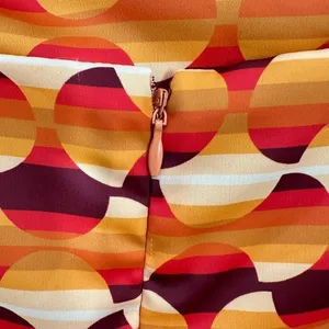 Urban Outfitters Retro Geometric Print Cowl Neck Slip Mini Dress‎ Orange Yellow thumbnail 8