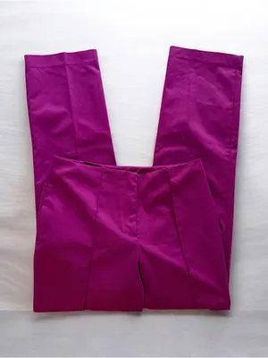 Passport Magenta Fuchsia Pink Satin Dress Pants Size 6 High Waist thumbnail 2