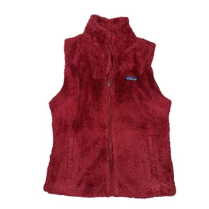 Patagonia Women's Los Gatos Vest Sherpa fluffy maroon fall large super soft thumbnail 2