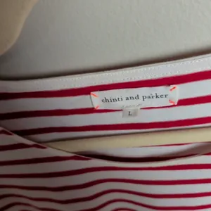 CHINTI AND PARKER Red White Stripe Long Sleeve Tunic Anchor Print Women's Large thumbnail 3