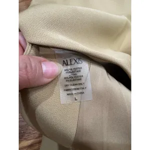 ALEXIS Lena Camel Midi Dress Women’s Large Retro Classic Neutral Chic thumbnail 13