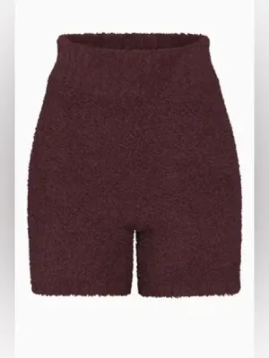 Skims cozy knit Sherpa shorts garnet thumbnail 2