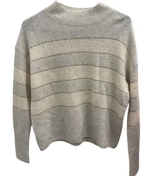 Rails Mist Ivory Glitter Stripe Ellise Sweater Cashmere‎ Silk Blend XS Luxe Cozy thumbnail 1