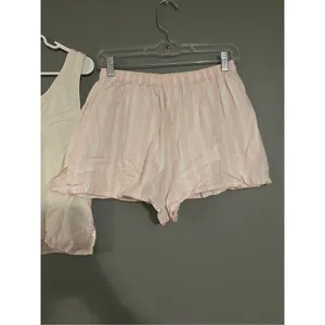 Victoria’s Secret Vintage Gold Label Pink White Stripe Pajama Set Medium thumbnail 9