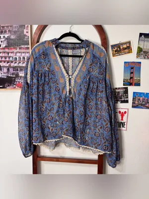 Free People Desert Dusk Tunic Blouse Top Flowy Boho thumbnail 2
