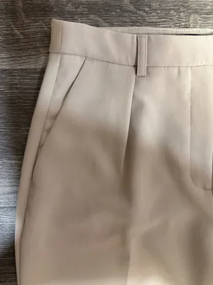 Express Super High Rise Trouser Pants Beige Ivory Size 6R thumbnail 6