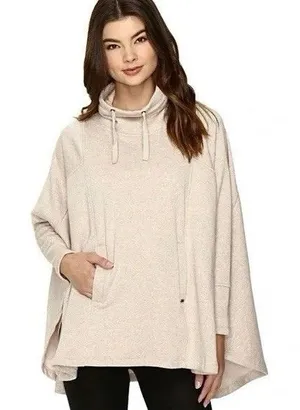 UGG Women's Charlynne Fleece Poncho Sweater Oatmeal Heather Beige Size XS S Cozy thumbnail 1