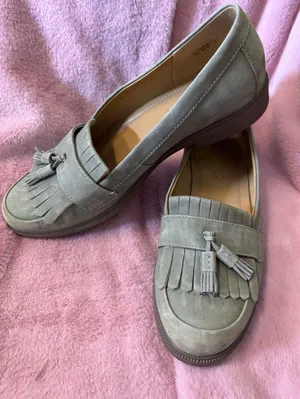 Hotter Gray Suede Kiltie Tassel Loafers Made in England Womens Size 9.5 Slip On thumbnail 1