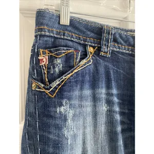 MEK Denim New Oaxaca Cigarette Size 26 Blue‎ Jeans Slim Contrast Stitch Y2K thumbnail 3