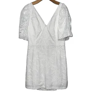 Lilly Pulitzer Women’s Size 14 White Celestina V-Neck Eyelet Mini Dress Romper thumbnail 5