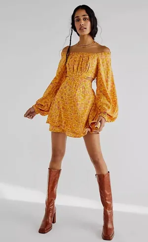 Free People Jael Printed Mini Dress thumbnail 1