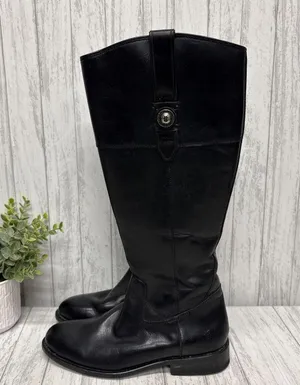 Womens Size 6 Frye Jayden Button Tall Black Leather Boots thumbnail 3