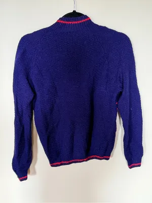 Vintage blue and red striped sweater size S thumbnail 2