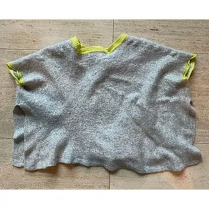 Acrobat Luxury Wool Blend Cropped Sweater‎ with Neon Yellow Trim XS/S thumbnail 5