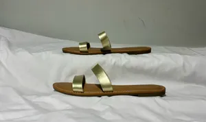 Gap Women's Pale Gold Double Strap Slides Size 10 thumbnail 3