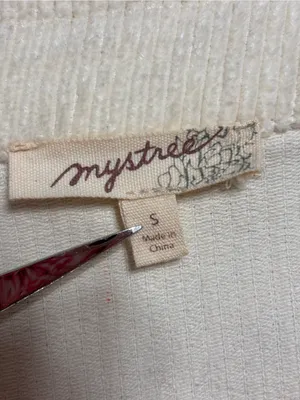Mystree Corduroy Jacket S Cream Herringbone Mixed Media Utility Shacket fall thumbnail 14