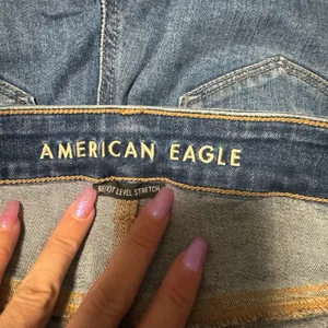 American Eagle Outfitters Dark Blue Distressed Hi Rise Jegging Skinny Jeans thumbnail 4