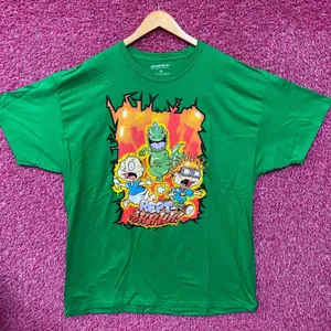 Nickelodeon Rugrats Reptar Rept-Aah! Tommy & Chucky Green T-Shirt XL thumbnail 1