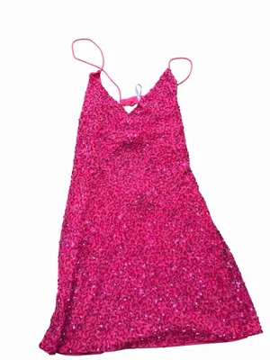 Retrofête Women's Pink Sequin Cowl Neck Mich Bodycon Dress Size M thumbnail 10