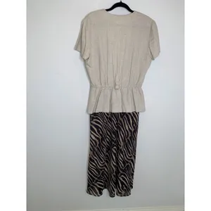 Studio I Mixed Print Safari Style Dress Zebra Print Skirt Sz Medium / Large thumbnail 9