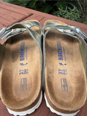 Birkenstock Arizona Metallic Silver Soft Footbed Sandals 37 US 6.5 $154 thumbnail 8