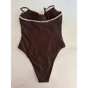 RAMY BROOK Addisyn Whipstitch One Piece Swimsuit in Brown Size Large thumbnail 6
