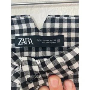 Zara Buffalo Plaid Casual Retro Business Casual Black White Straight Taper Pants thumbnail 4
