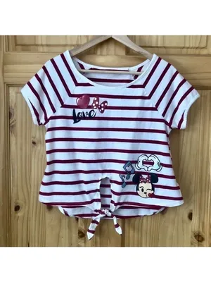 Vintage Disney Destinations scoop neck tie front crop tee M thumbnail 2