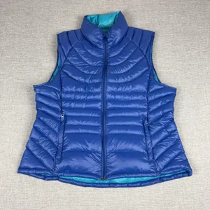 Bernardo Vest Womens XL Blue Goose Down Quilted Puffer Full Zip Lightweight thumbnail 1