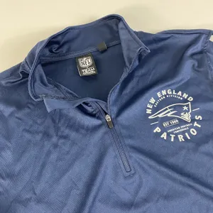 New England Patriots 1/4 Zip Shirt Mens Medium Blue Dri-Fit NFL Team Apparel thumbnail 2