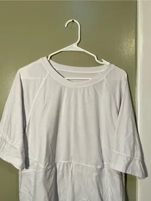 Factory QX Women’s Size Medium T-Shirt White Crewneck Half Sleeve Athletic Loose thumbnail 2