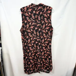 VTG Basic Editions Dress Size 10/12 Black Floral Sleeveless 90s Y2K Modest‎ 1767 thumbnail 2