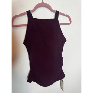 OGL Deep Fig Purple Square Neck Tank Top Size M Built-In Bra New NWT thumbnail 2