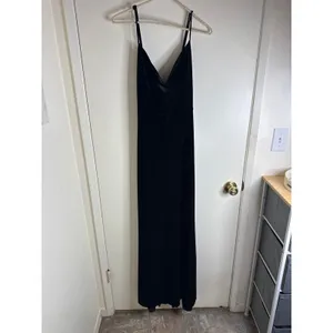 Lulus Perfectly Classy Black Velvet Cowl Neck Strappy Maxi Dress Gown Sz S thumbnail 5