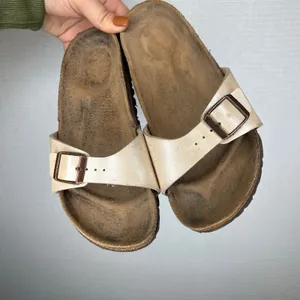 Birkenstock Madrid Sandals Cream‎ Leather Cork Footbed Slip On Size 36 EU 230 thumbnail 2
