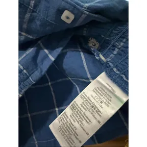 Madewell embroidered puff sleeve crop top in windowpane size 10 thumbnail 7