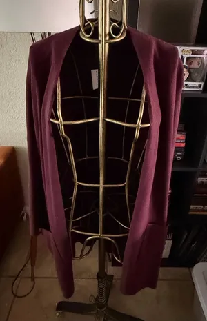 Ann Taylor Plum Purple Open Front Longline Blazer Cardigan XL thumbnail 1