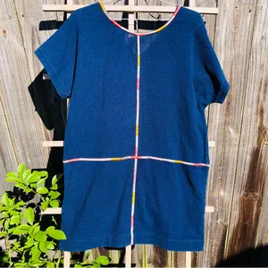 Madewell Isadora Embroidery Easy Dress M Blue thumbnail 8